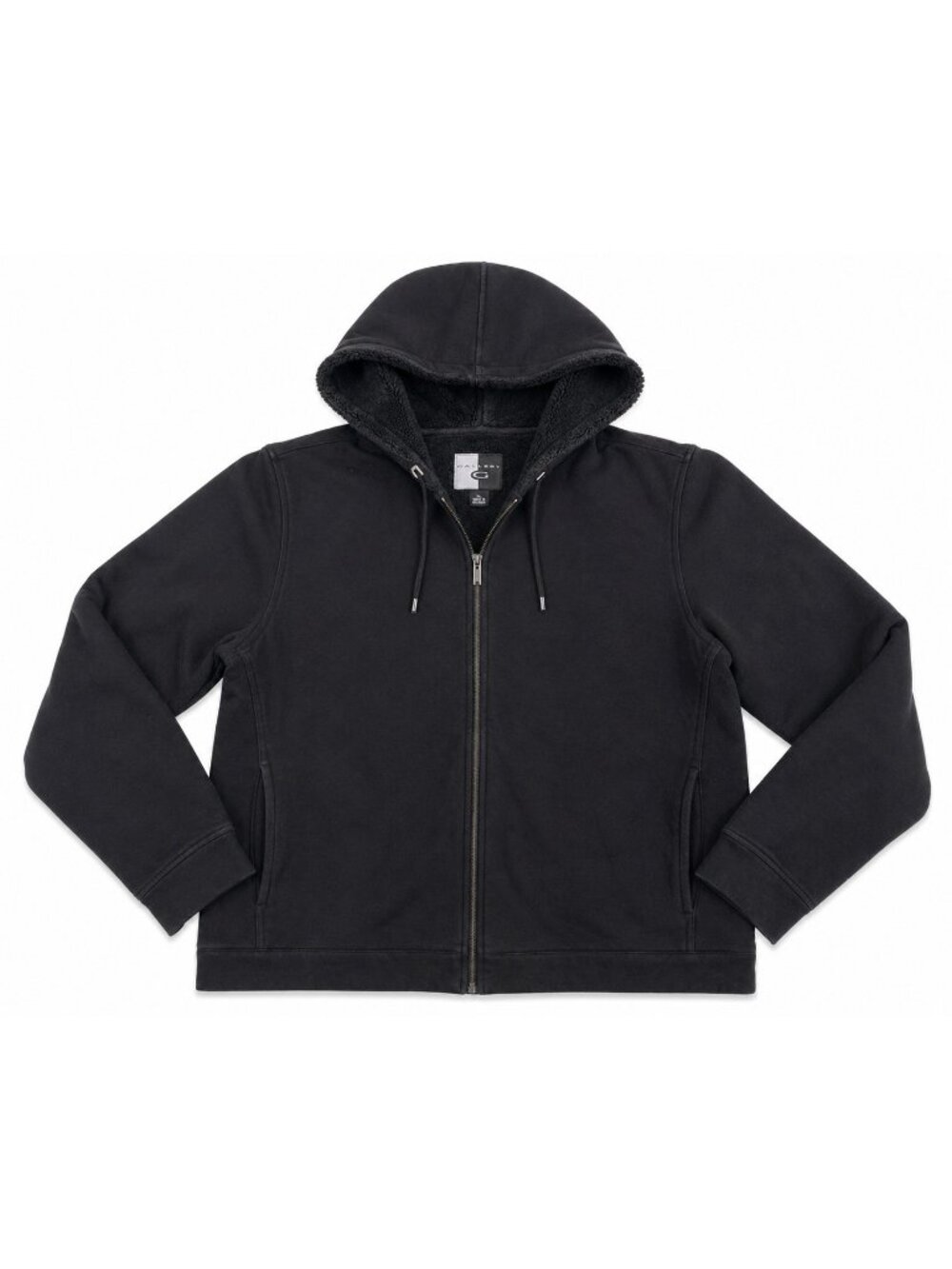 Gallery G Full Zip Hoodie Jacket Black Fleece Lined Men’s Size XL Heavyweight